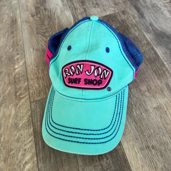 Ron Jon Surf Shop Colorful Blue and Aqua SnapBack Baseball Hat - Picture 1 of 5